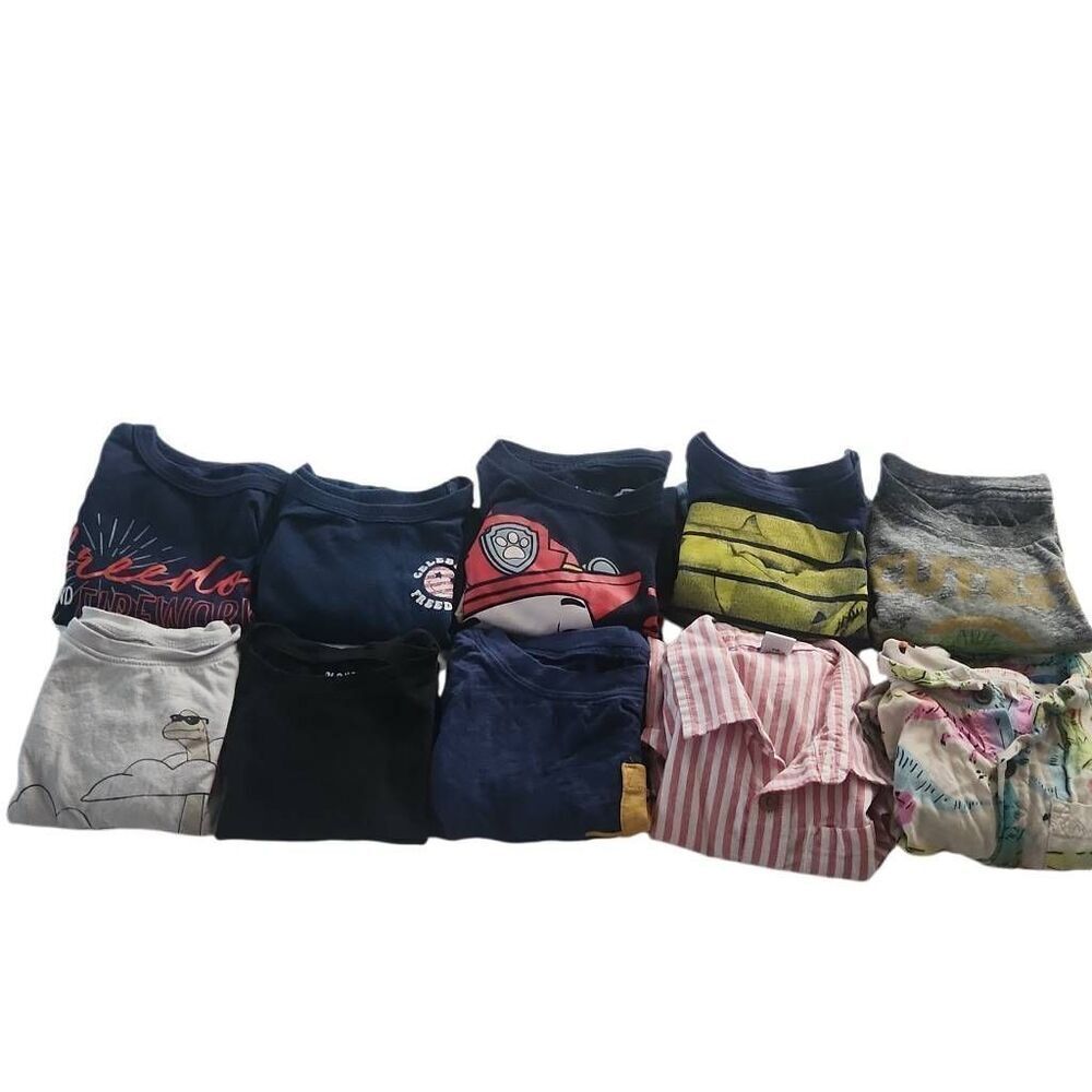 Boys Size 4 Lot of 10 Short Sleeve Shirts Old Navy Cat & Jack Carters